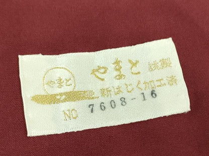 平和屋着物●結城眞綿紬　80亀甲　桜間道　黒地　やまと金ラベル　藤貫謹製　証紙付き　正絹　逸品　DABH9221ps