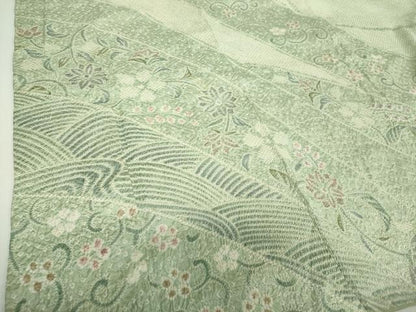 平和屋着物●名門　藤娘きぬたや・総絞り　訪問着　花唐草文　正絹　逸品　DABH9227ps