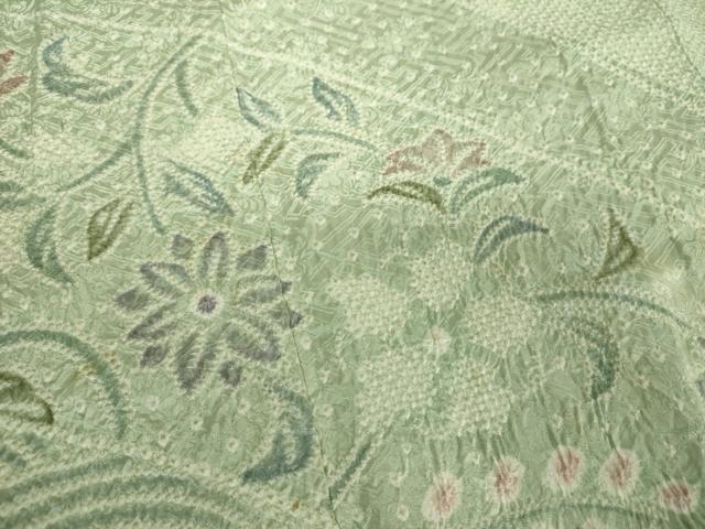 平和屋着物●名門　藤娘きぬたや・総絞り　訪問着　花唐草文　正絹　逸品　DABH9227ps