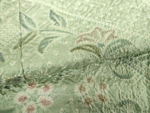 平和屋着物●名門　藤娘きぬたや・総絞り　訪問着　花唐草文　正絹　逸品　DABH9227ps