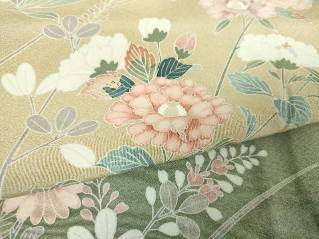 平和屋着物●訪問着　友禅　枝花文　暈し染め　正絹　逸品　DABH9228ps