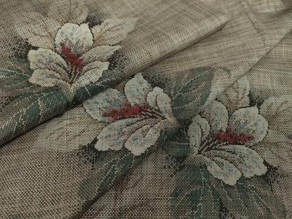 平和屋着物●本場大島紬　9マルキ　草花文　正絹　逸品　DABH9233ps
