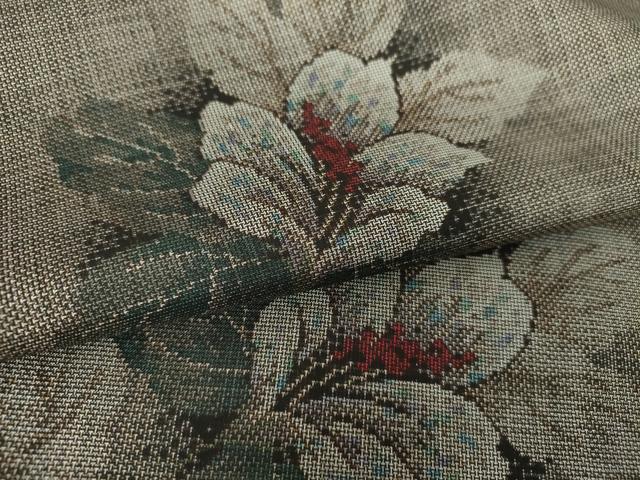平和屋着物●本場大島紬　9マルキ　草花文　正絹　逸品　DABH9233ps