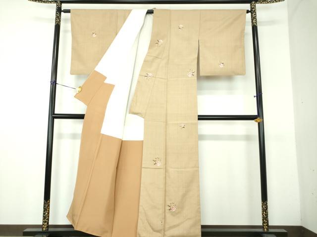 平和屋着物●上質な紬　絞り　花丸文　正絹　逸品　DABH9235ps