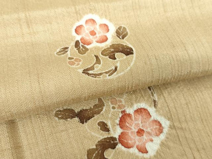平和屋着物●上質な紬　絞り　花丸文　正絹　逸品　DABH9235ps