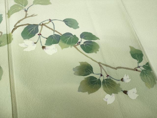 平和屋着物●二代目清次郎　手描き　訪問着　枝花文　暈し染め　正絹　逸品　DABH9236ps