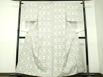 平和屋着物●上質な紬　花丸文　正絹　逸品　DABH9238ps