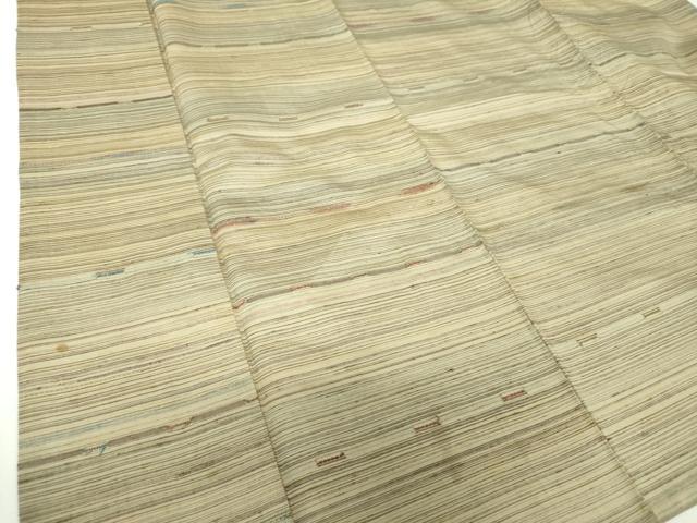 平和屋着物●上質な紬　横段文　正絹　逸品　DABH9239ps