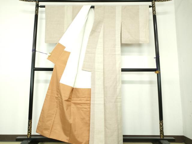 平和屋着物●結城紬　80亀甲　間道　正絹　逸品　DABH9240ps