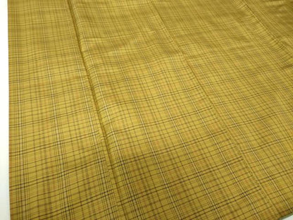 平和屋着物●黄八丈　綾織　格子　やまと誂製　正絹　逸品　DABH9241ps