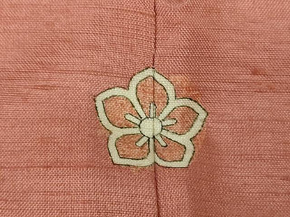 平和屋着物●結城紬　色無地　赭色　正絹　逸品　DABH9241ps