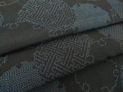 平和屋着物●塩沢紬　雪輪重ね　黒地　正絹　逸品　未使用　DABH9243ps