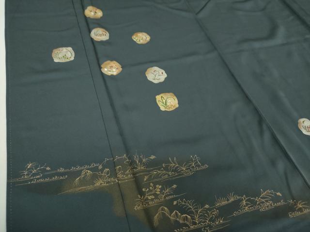 平和屋着物●訪問着　竹屋町刺繍　花丸文　金彩　正絹　逸品　DABH9246ps