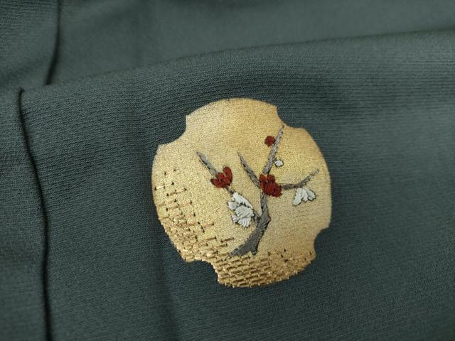 平和屋着物●訪問着　竹屋町刺繍　花丸文　金彩　正絹　逸品　DABH9246ps