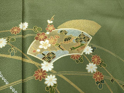平和屋着物●訪問着　地紙宝尽くし花文　金彩　正絹　逸品　DABH9248ps