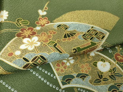 平和屋着物●訪問着　地紙宝尽くし花文　金彩　正絹　逸品　DABH9248ps