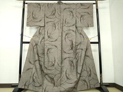 平和屋着物●本場大島紬　9マルキ　草花文　正絹　逸品　DABH9249ps