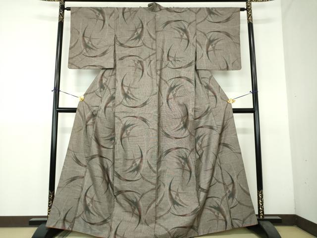 平和屋着物●本場大島紬　9マルキ　草花文　正絹　逸品　DABH9249ps
