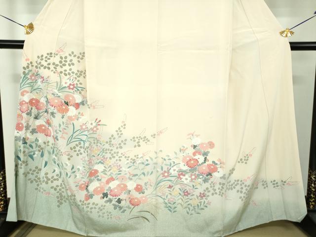 平和屋着物●訪問着　友禅　草花文　正絹　逸品　DABH9250ps