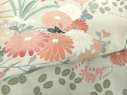 平和屋着物●訪問着　友禅　草花文　正絹　逸品　DABH9250ps