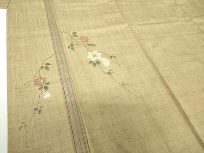 平和屋着物●訪問着　紬地　枝花間道　正絹　逸品　DABH9255ps