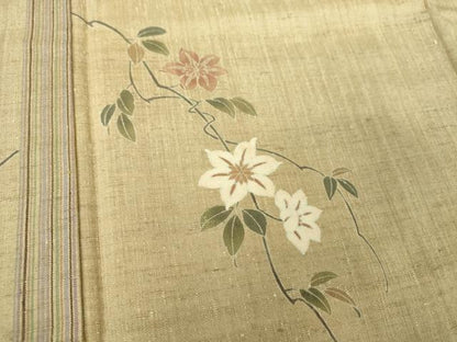 平和屋着物●訪問着　紬地　枝花間道　正絹　逸品　DABH9255ps