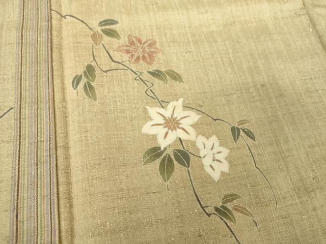 平和屋着物●訪問着　紬地　枝花間道　正絹　逸品　DABH9255ps