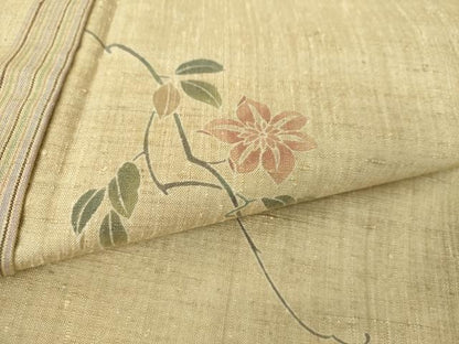 平和屋着物●訪問着　紬地　枝花間道　正絹　逸品　DABH9255ps