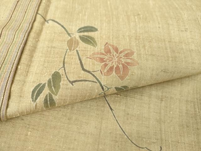 平和屋着物●訪問着　紬地　枝花間道　正絹　逸品　DABH9255ps