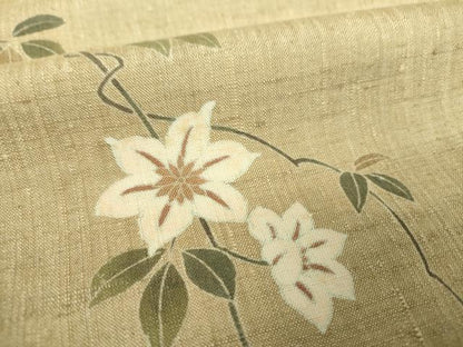 平和屋着物●訪問着　紬地　枝花間道　正絹　逸品　DABH9255ps