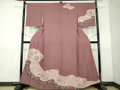平和屋着物●訪問着　絞り　辻が花　正絹　逸品　DABH9257ps