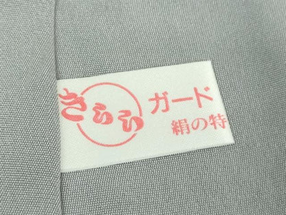 平和屋着物●上質な色無地　鼠色　正絹　逸品　未使用　DABH9264ps