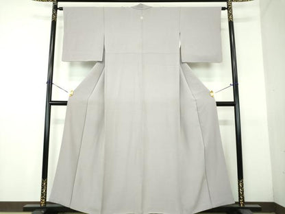 平和屋着物●上質な色無地　銀鼠色　正絹　逸品　DABH9265ps