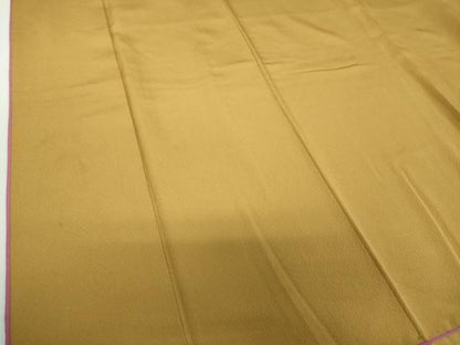平和屋着物●上質な色無地　黄唐茶色　やまと誂製　正絹　逸品　DABH9267ps