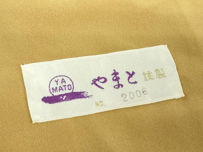 平和屋着物●上質な色無地　黄唐茶色　やまと誂製　正絹　逸品　DABH9267ps