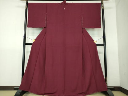 平和屋着物●上質な色無地　葡萄色　正絹　逸品　DABH9268ps