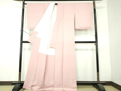 平和屋着物●上質な色無地　花尽くし地紋　虹色　正絹　逸品　未使用　DABH9269ps
