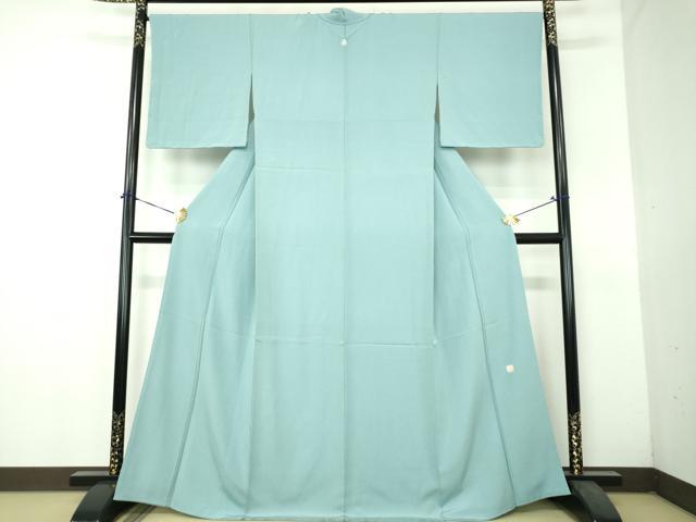 平和屋着物●上質な色無地　作家物　白群色　正絹　逸品　未使用　DABH9272ps