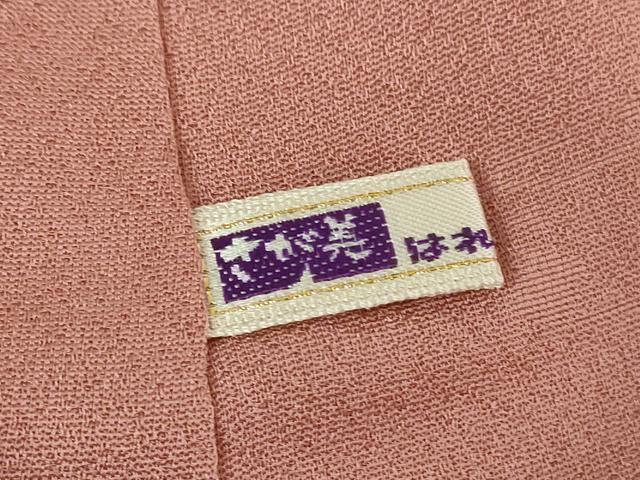 平和屋着物●上質な色無地　雲取り人物風景地紋　蘇芳香色　さが美扱い　正絹　逸品　DABH9275ps
