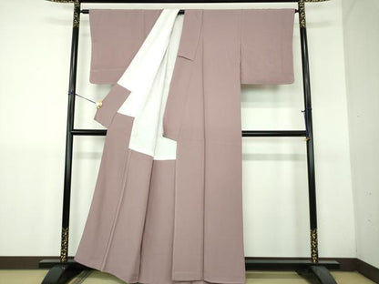 平和屋着物●上質な色無地　江戸鼠色　正絹　逸品　未使用　DABH9278ps
