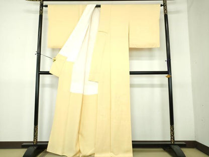 平和屋着物●訪問着　人物風景地紋　砥の粉色　正絹　逸品　未使用　DABH9279ps