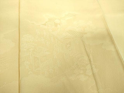 平和屋着物●訪問着　人物風景地紋　砥の粉色　正絹　逸品　未使用　DABH9279ps