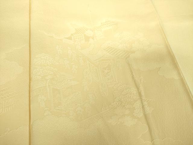 平和屋着物●訪問着　人物風景地紋　砥の粉色　正絹　逸品　未使用　DABH9279ps
