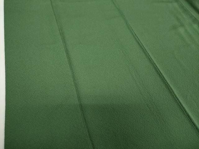 平和屋着物●上質な色無地　霞地紋　緑青色　正絹　逸品　DABH9281ps