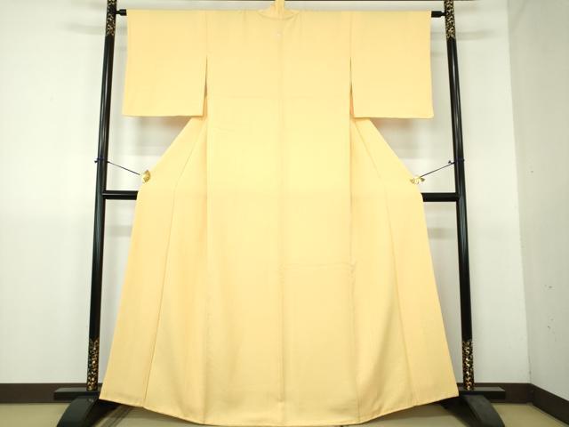 平和屋着物●上質な色無地　上がり藤地紋　下がり藤地紋　蒸栗色　正絹　逸品　DABH9283ps