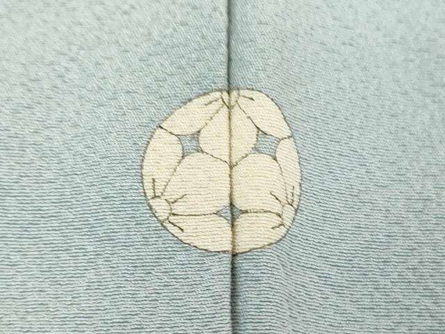 平和屋着物●上質な色無地　作家物　霞地紋　秘色色　正絹　逸品　未使用　DABH9286ps