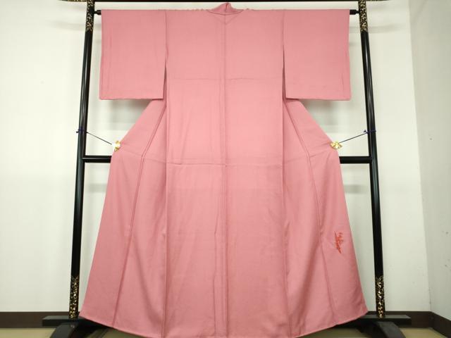 平和屋着物●上質な色無地　霞地紋　薄紅梅色　正絹　逸品　未使用　DABH9287ps