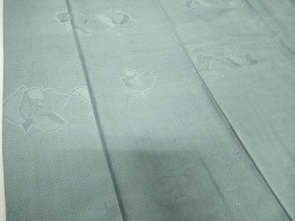 平和屋着物●上質な色無地　亀甲花地紋　秘色色　正絹　逸品　DABH9289ps
