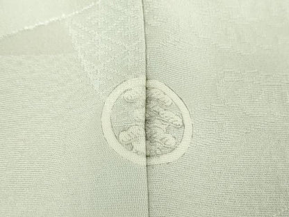 平和屋着物●上質な色無地　地紙花地紋　白鼠色　正絹　逸品　DABH9290ps
