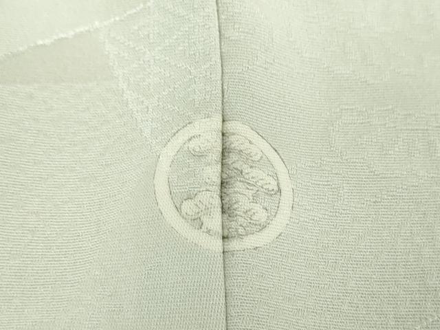 平和屋着物●上質な色無地　地紙花地紋　白鼠色　正絹　逸品　DABH9290ps